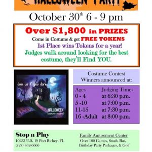 10/30 Stop N Play Halloween Party