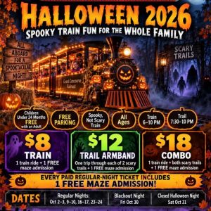10/02 - 10/30 Grand Concourse Railroad Halloween Spooky Train and Scary Trails