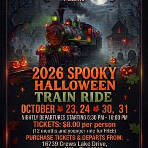 10/23 - 10/31 Central Pasco and Gulf Railroad Spooky Halloween Train Ride
