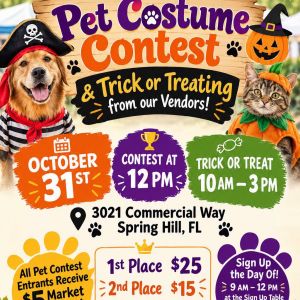 10/31 Farmers Market Spring Hill Pet Costume Contest and Trick or Treat