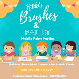 Nikki's Brushes and Pallet and Splatered Parties