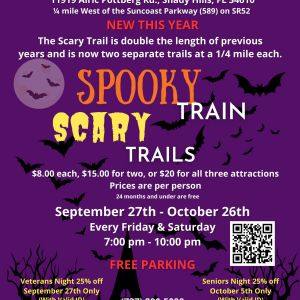 09/27-10/26 Grand Concourse Railroad Spooky Train and Scary Trail