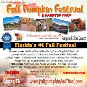 09/20-11/03 Raprager Family Farms Fall Pumpkin Festival and Haunted Farm