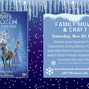 11/30 East Hernando Branch Library Family Movie and Craft