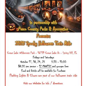 10/17, 10/18, 10/24, 10/25 Central Pasco and Gulf Railroad Spooky Halloween Train Ride