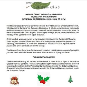 12/06 Nature Coast Botanical Gardens and Nursery Holiday in the Gardens