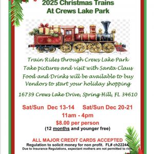 12/13, 12/14, 12/20, 12/21 Central Pasco and Gulf Railroad Christmas Trains