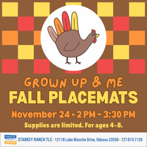 11/24 Starkey Ranch Theatre Library Cultural Center Grown Up and Me Fall Placemats