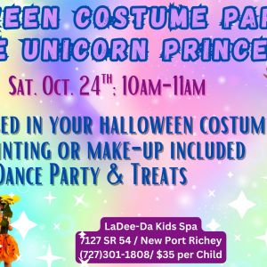 10/24 LaDee Da Kids Spa NPR Halloween Costume Contest with Unicorn Princess