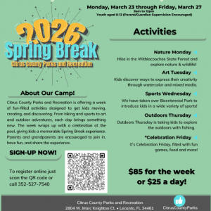 Citrus County Parks and Recreation Spring Break Camp